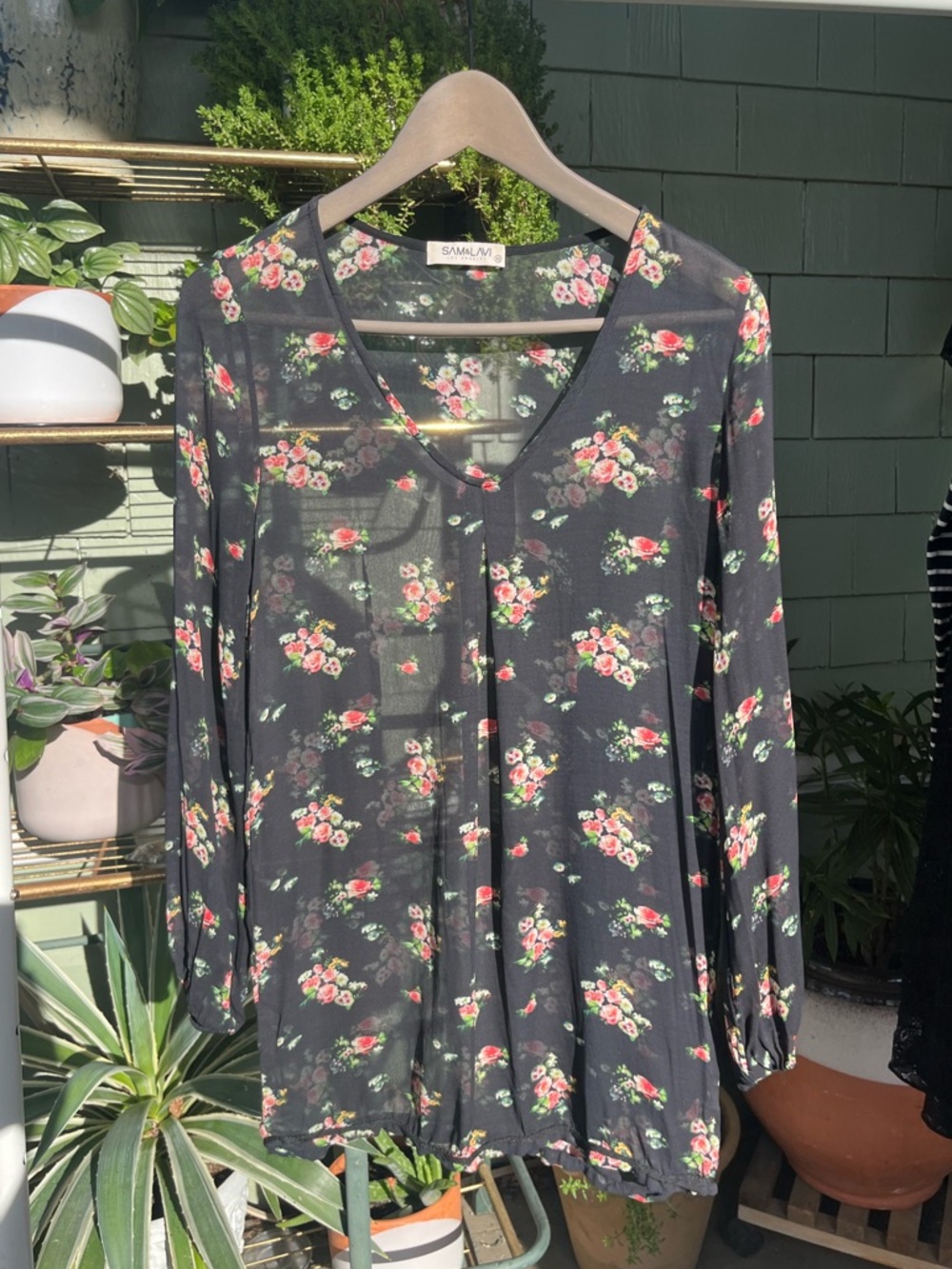 Sam & Lavi Los Angeles Sheer Black Floral Dress